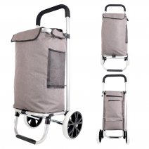 6955 TAUPE 2 WHEEL SHOPPING TROLLEY