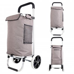 6955 TAUPE 2 WHEEL SHOPPING TROLLEY