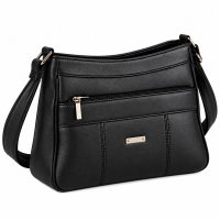 5881 Black Leather Grn PU Twin Top Zip Bag (New) 5881 Black Leather Grn PU Twin Top Zip Bag (New)