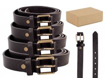 2709 BLACK 1'' ALL SIZE BELT WITH BRASS BUCKLE BOX OF 12