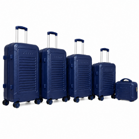T-HC-716 SET OF 5 Navy Premium Hard Shell Suitcases