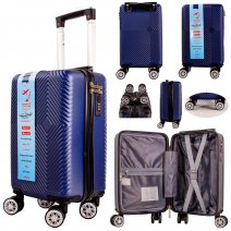 T-HC-US-11 NAVY 15.7'' UNDER-SEAT CABIN-SIZE TROLLEY SUITCASE