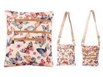 GRACE103 CREAM BUTTERFLY BEE PRINT CROSSBODY BAG