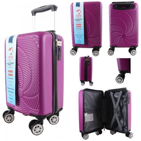 T-HC-US-1633 DARK PURPLE RYAN AIR CABIN-SIZED TROLLEY SUITCASE