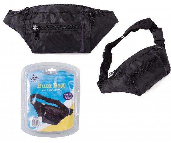 182115-C BUMBAG W/ 4 ZIPPED POCKETS AND ADJUSTABLE STRAP