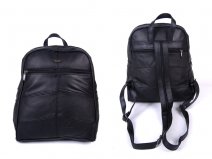 3759 BLACK LARGE BACKPACK WITH LARGE TOP ZIP, FRONT &