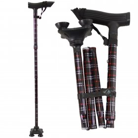 2889 BLACK ALUMINIUM ADJUSTABLE FOLDING WALKING STICK