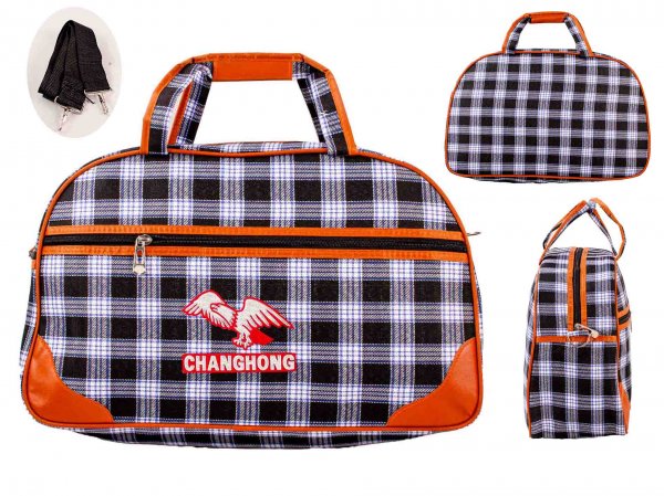 6881 GREY ORANGE HOLDALL UNISEX BAG WITH ADJUSTABLE STRAP