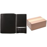 1062 ASSORTED BLACK ITALIAN LEATHER RFID WALLET BOX OF TEN
