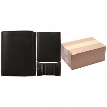 1062 ASSORTED BLACK ITALIAN LEATHER RFID WALLET BOX OF TEN