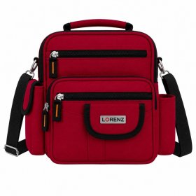 2572 Red Unisex Polyester Bag wth 6 Zips & 4 Pockets (New)