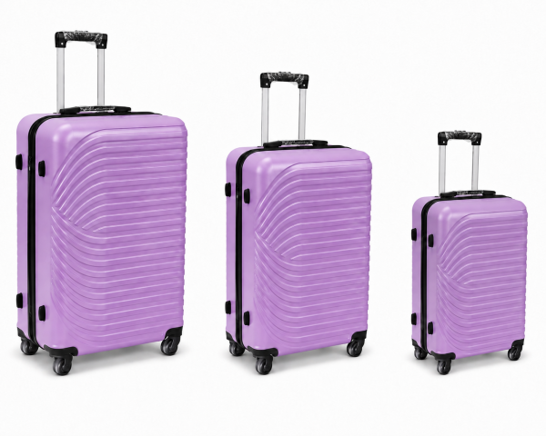 003 Set of 3 Lavender Hard Shell Suitcases