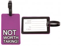 2404 PURPLE LUGGAGE TAG-NOT WORTH