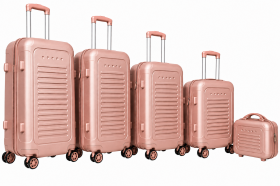 T-HC-716 SET OF 5 Rose Gold Premium Hard Shell Suitcases