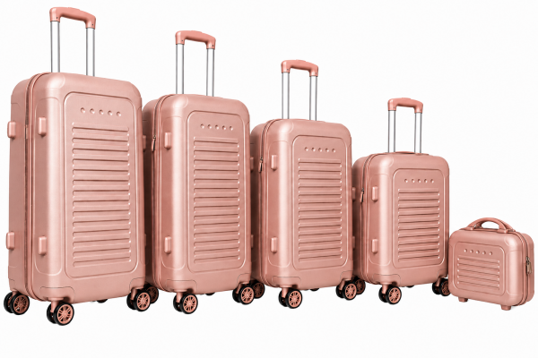 T-HC-716 SET OF 5 Rose Gold Premium Hard Shell Suitcases
