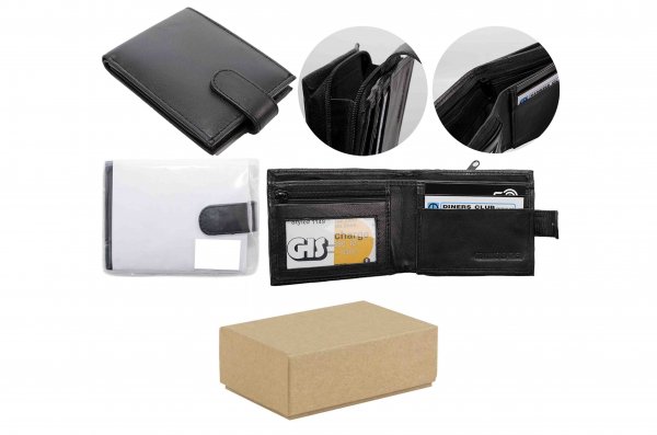 1149 BOX OF 12 BLACK RFID S NAPPA N CASE WITH BACK ZIP RND PKT