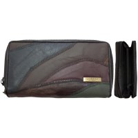 4618 MULTICOLOURED PATCHWORK TWIN ZIP PURSE