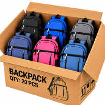 BP-E-TW-129 Box of 20 Assorted Colors Backpack Bags