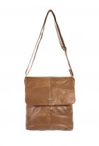 3812 TAN Portrait Style C.Hide Flapover Unisex Bag