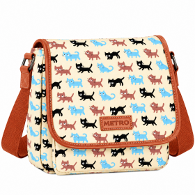 LL-7391 Beige Cats Printed Shoulder Bag (New)