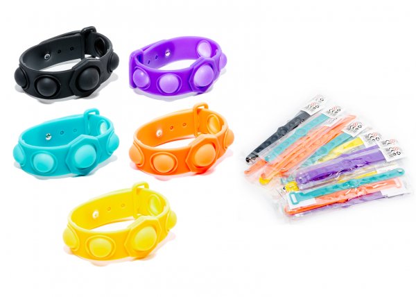 POP IT BUBBLE SENSORY FIDGET BRACELETS - 5 colours 24pcs