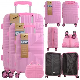 T-HC-20 PINK SET OF 4 TROLLEY SUITCASES