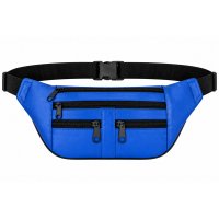 BB-05 Blue Leather Bum Bag/Waist Bag W/5 Zips (New) BB-05 Blue Leather Bum Bag/Waist Bag W/5 Zips (New)