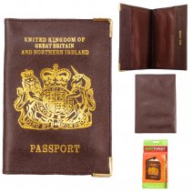 701 BROWN PURE LEATHER BRITISH PASSPORT HOLDER