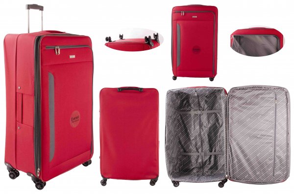 EV-437 SINGLE RED 32'' 4 WHEELER TRAVEL TROLLEY LUGGAGE