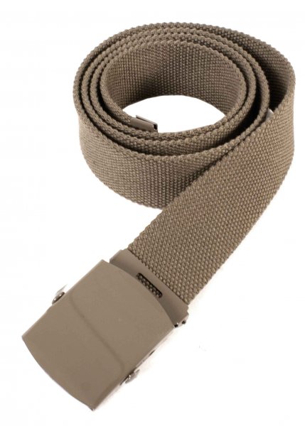 2794 BROWN CANVAS BELT WITH MATCHING BUCKLE & TIP