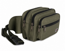 2579 Olive Triple Compartment Bum Bag