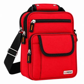 2573 Red Large Unisex Polyester Bag wth 4 Zips & Pocket (New)