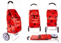 6965 Black Rose Red 2 Wheel Shopping Trolley