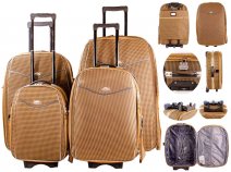 FI-500 LIGHT BROWN SET OF 4 TROLLEY SUITCASE LUGGAGE BAG