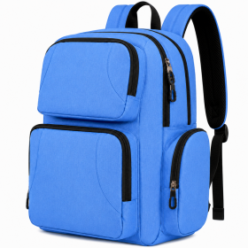 BP-122 Blue Backpack With Multiple Pockets (New)