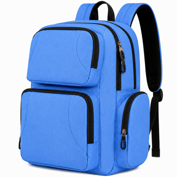 BP-122 Blue Backpack With Multiple Pockets (New)