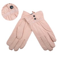 LG-004 PINK LEATHER GLOVES MEDIUM