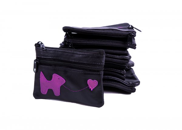 006A BLACK small purse wth 3 zip