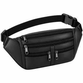 BB-5 or MF-5 Black Leather Bumbag W/5 Zips (New)