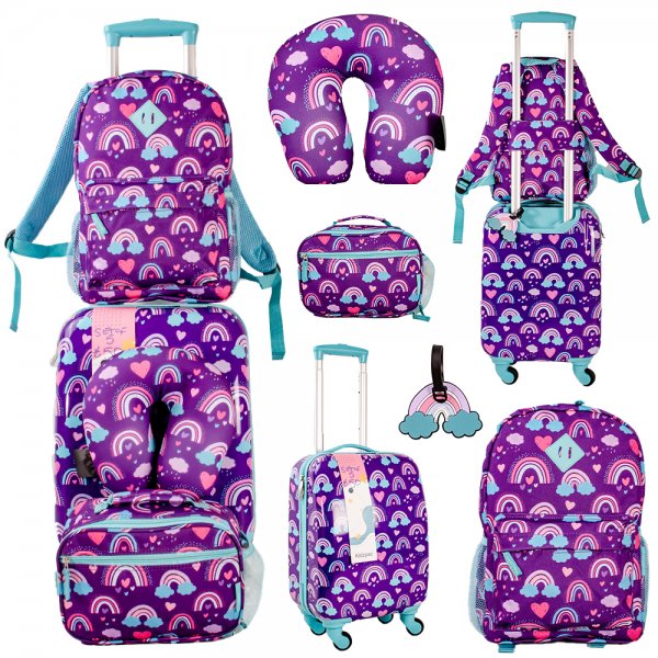 TC-1016-RNBW RAINBOW SET OF 5 KIDS LUGGAGE SET