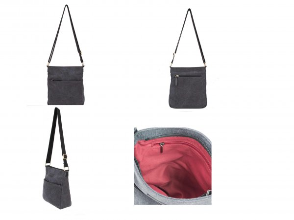 WB-6204 CHARCOAL LARGE SHOULDER BAG