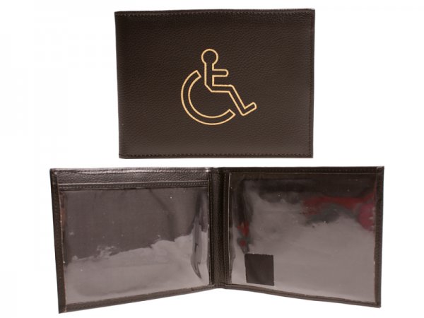 1498 GRAINED PU DISABLED BADGE HOLDER BLACK