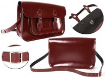 15 OXBLOOD PATENT MAGNET ENGLISH SATCHEL