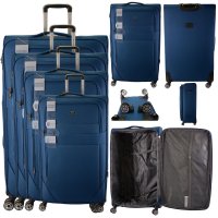 T-SC-04 NAVY BLUE TRAVEL TROLLEY SUITCASE SET OF 4  T-SC-04 NAVY BLUE TRAVEL TROLLEY SUITCASE SET OF 4