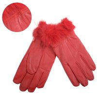 8912 RED LEATHER GLOVES MEDIUM