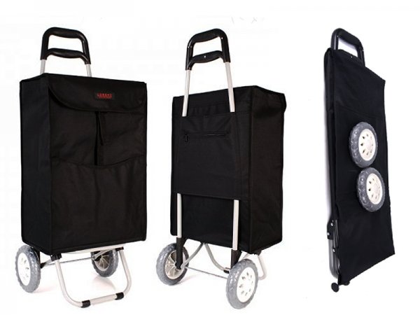 6961 2 WHEEL SHOPPING TROLLEY BLACK
