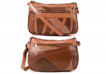 4768SPECIAL Econ. Ptch Dble Top Zip Bag, Bk, Frnt Zips TAN