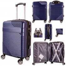 T-HC-C-13 NAVY CABIN-SIZE TRAVEL TROLLEY SUITCASE
