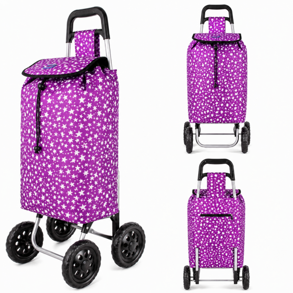 ST204 PURPLE STAR 4-WHEEL SHOPPING TROLLEY