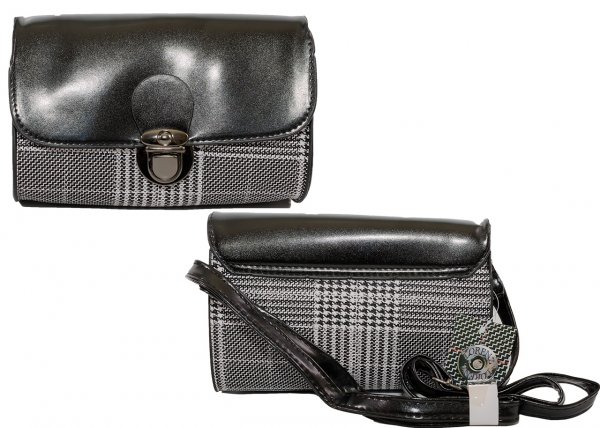 5816 MINI FASHION BAG IN TARTAN PATTERN PU BLACK